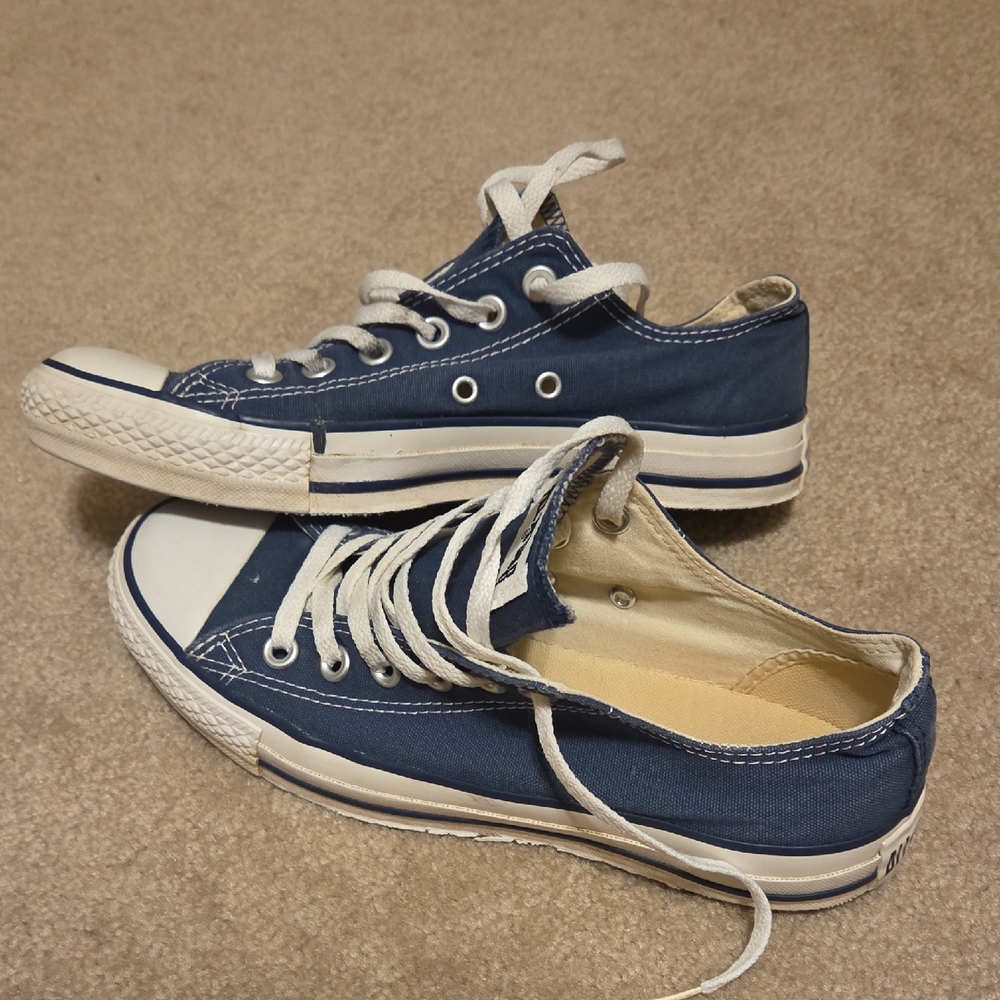 Blue Converse Low Tops Size 8
